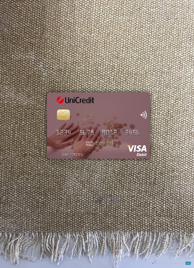 Download Italy UniCredit Bank visa debit card photolook front Photoshop template